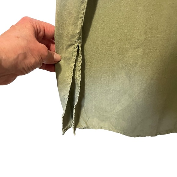 Cloth & Stone Dress Sleeveless Sage Tencel Button Midi Coastal Prairie XS - Picture 5 of 10